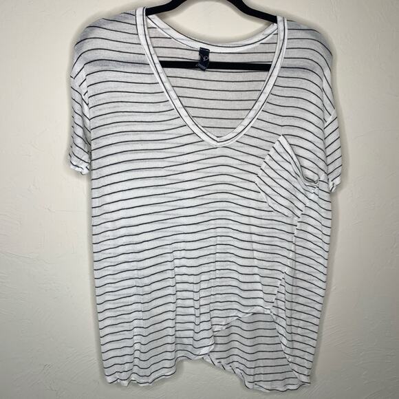 Windsor Soft Flowy Striped V Neck Top Oversized Small - Picture 5 of 8